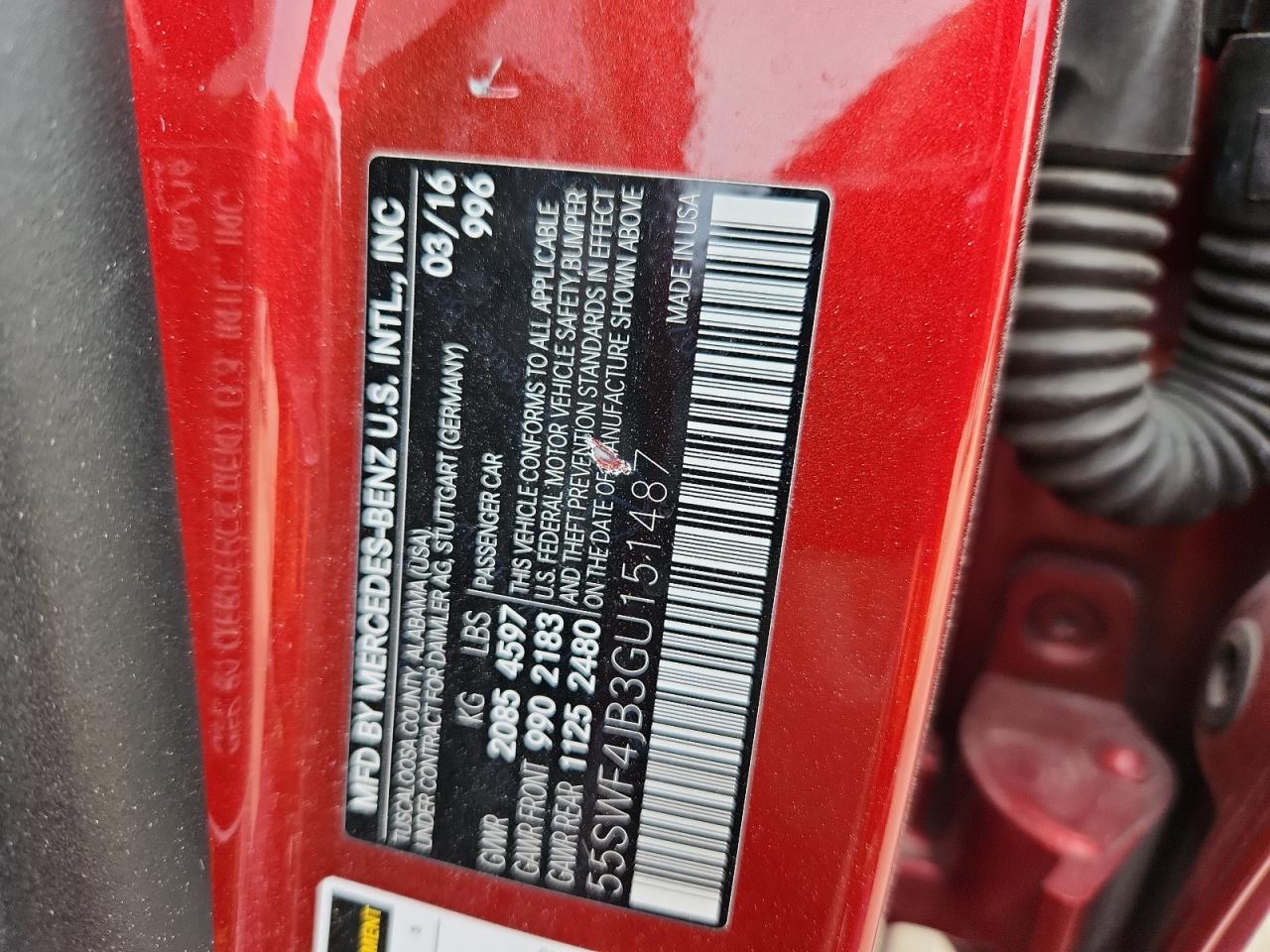 2016 Mercedes-Benz C 300 VIN: 55SWF4JB3GU151487 Lot: 90839405