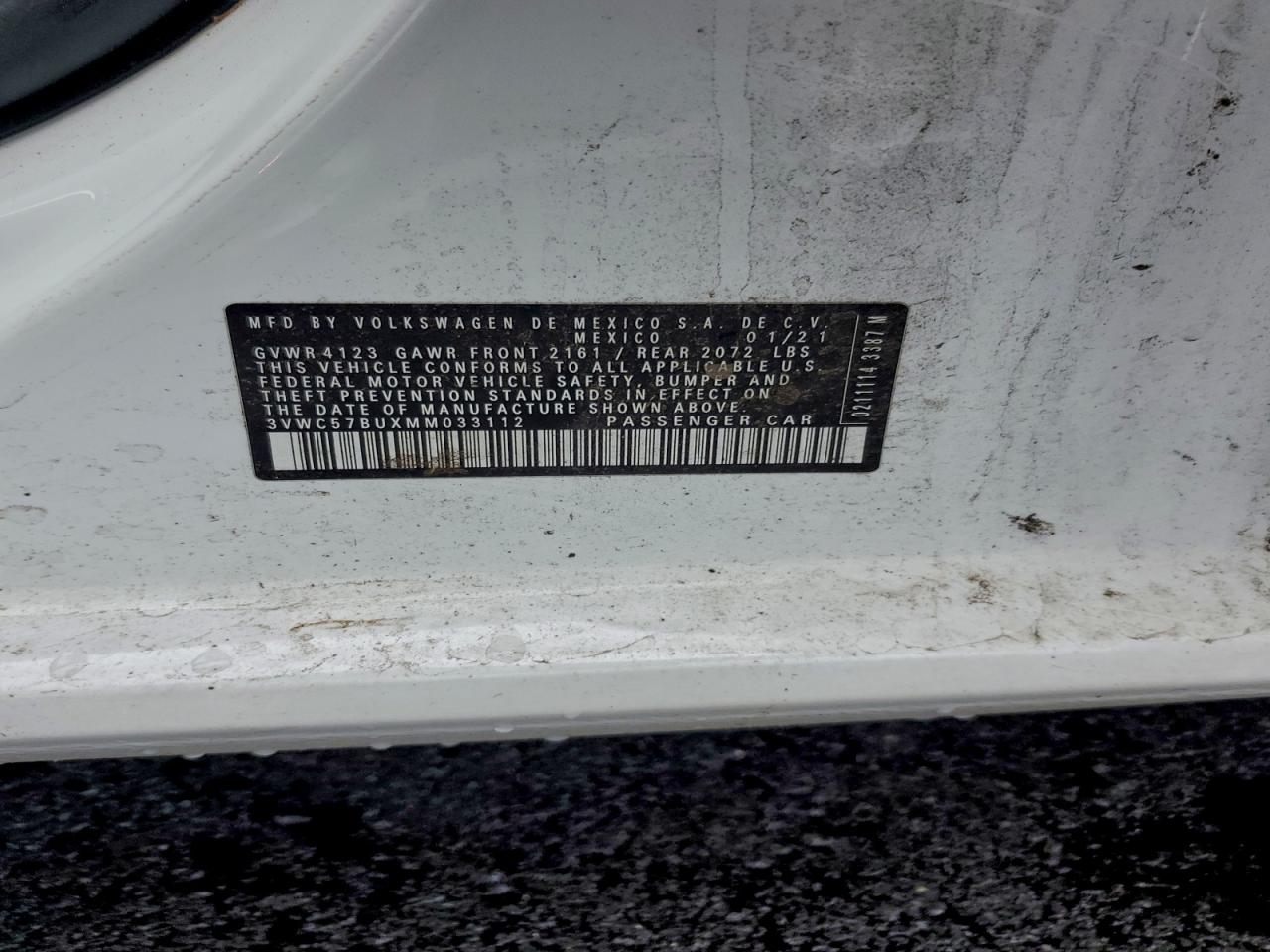 2021 Volkswagen Jetta S VIN: 3VWC57BUXMM033112 Lot: 94043245