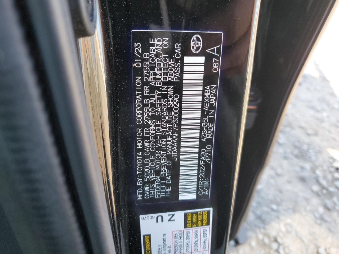 2023 Toyota Crown Xle VIN: JTDAAAAF7P3000290 Lot: 90613825