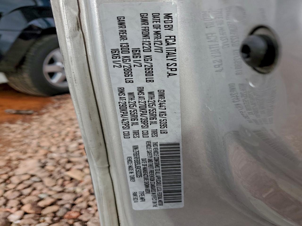 2018 Ram Promaster City Slt VIN: ZFBERFBB9J6K50335 Lot: 94108755