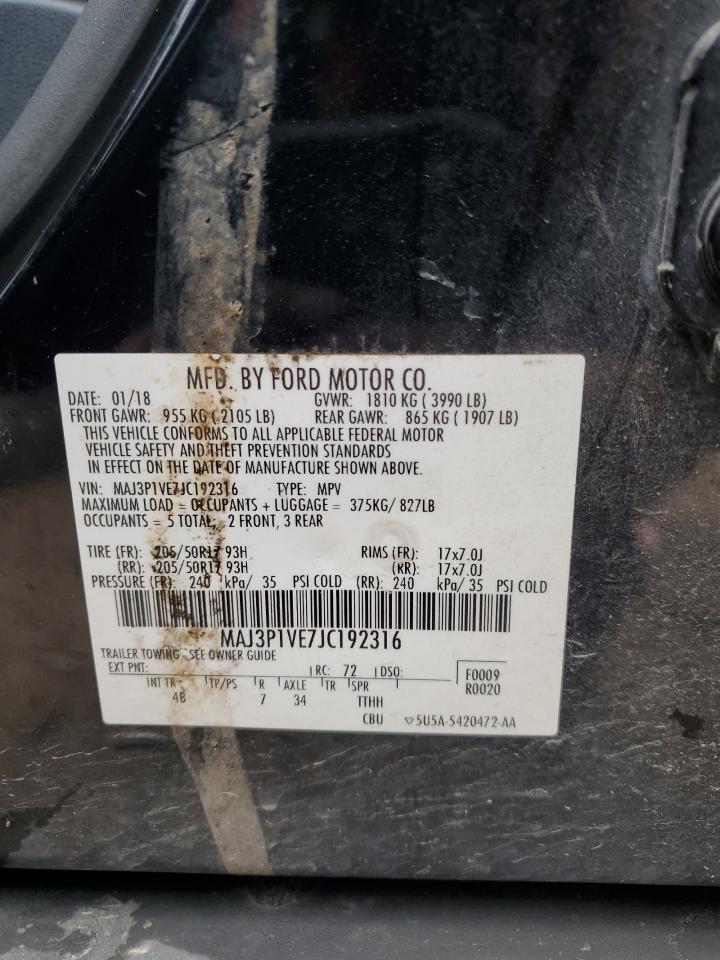 2018 Ford Ecosport Titanium VIN: MAJ3P1VE7JC192316 Lot: 92818155