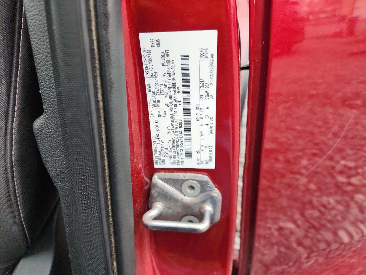 2014 Ford Escape Se VIN: 1FMCU9G91EUA15385 Lot: 92759715