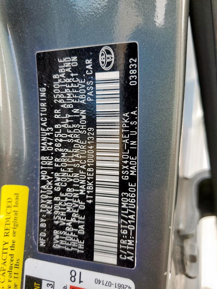 2013 Toyota Avalon Base VIN: 4T1BK1EB1DU041329 Lot: 91588515