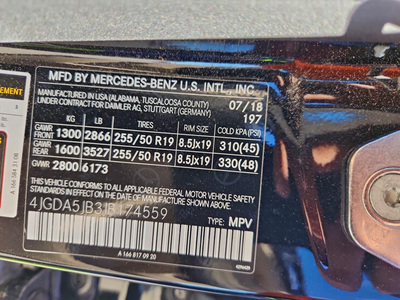 2018 Mercedes-Benz Gle 350 VIN: 4JGDA5JB3JB174559 Lot: 91090195