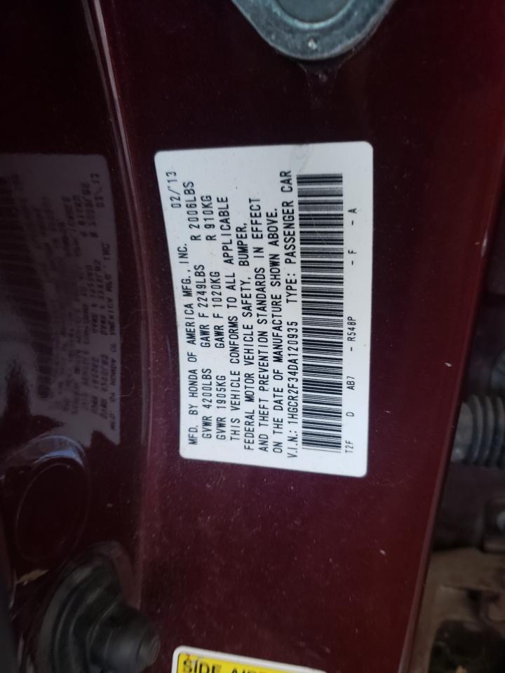 2013 Honda Accord Lx VIN: 1HGCR2F34DA120935 Lot: 90856875