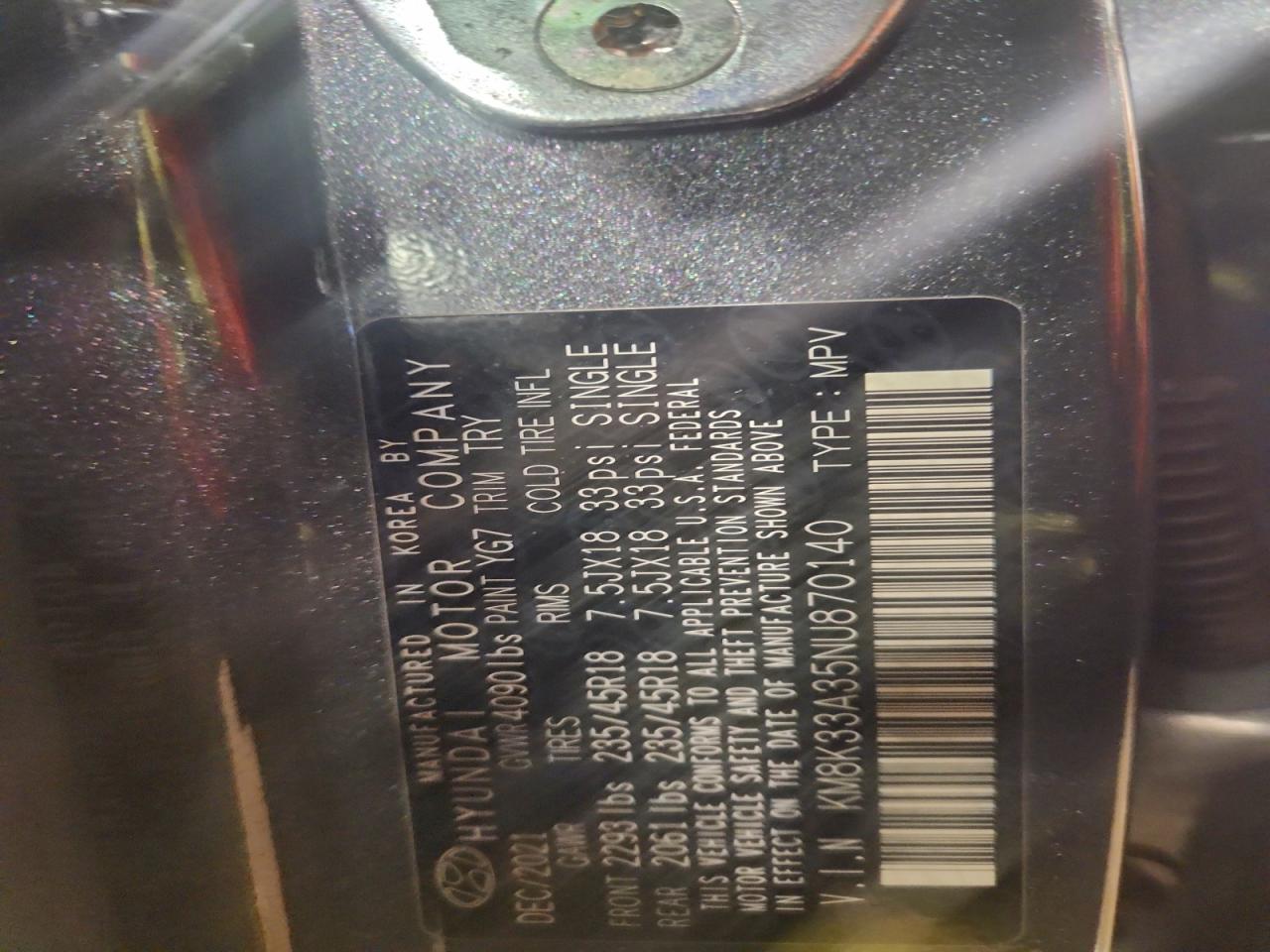 2022 Hyundai Kona N Line VIN: KM8K33A35NU870140 Lot: 94408955