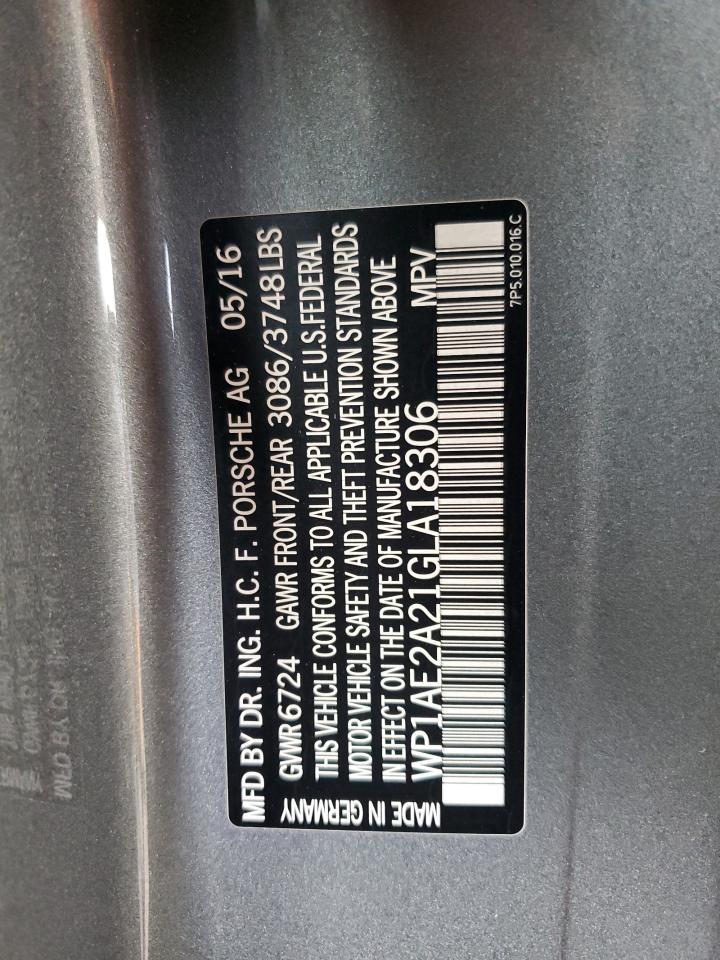 2016 Porsche Cayenne Se Hybrid VIN: WP1AE2A21GLA18306 Lot: 91899545