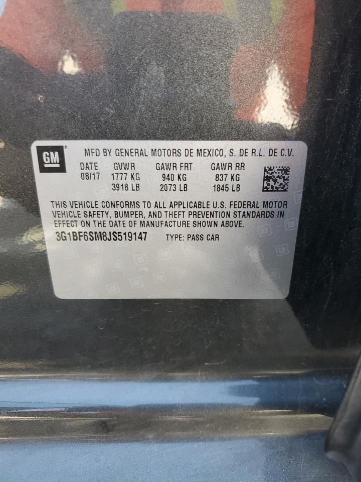 2018 Chevrolet Cruze Premier VIN: 3G1BF6SM8JS519147 Lot: 93026385