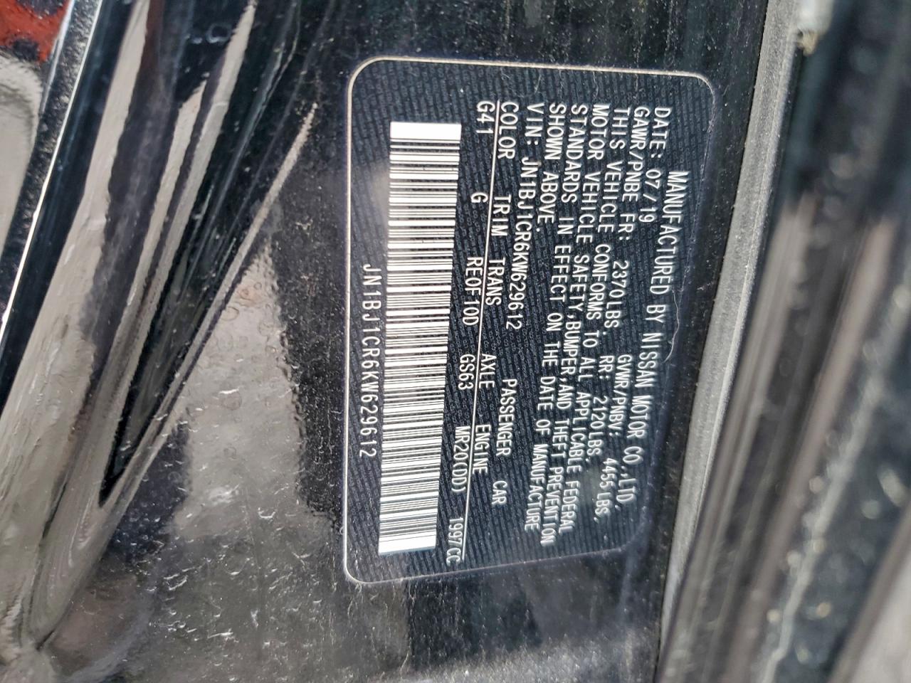 2019 Nissan Rogue Sport S VIN: JN1BJ1CR6KW629612 Lot: 94479745