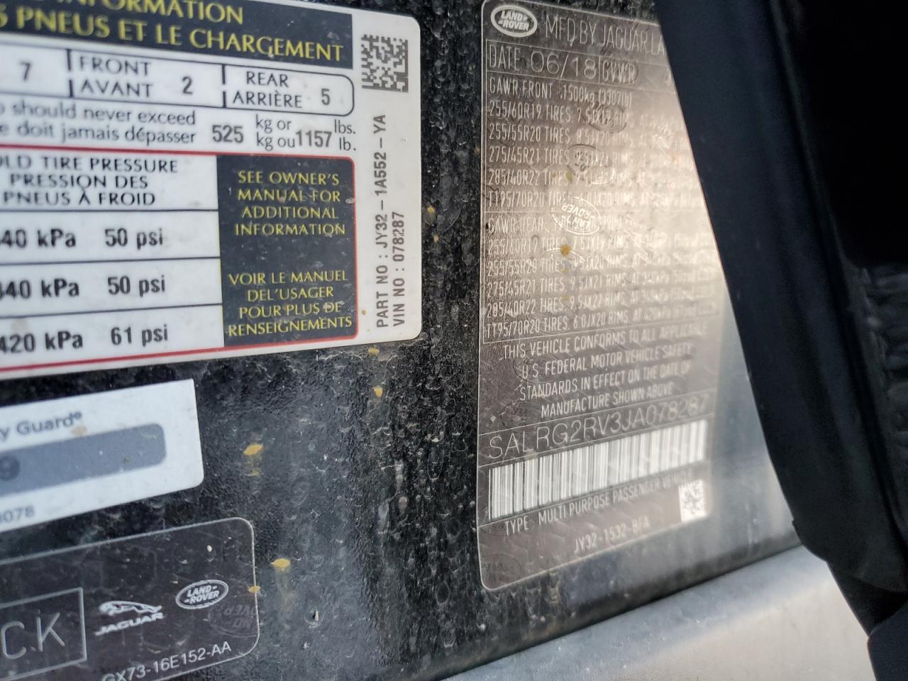 2018 Land Rover Discovery Se VIN: SALRG2RV3JA078287 Lot: 92887275