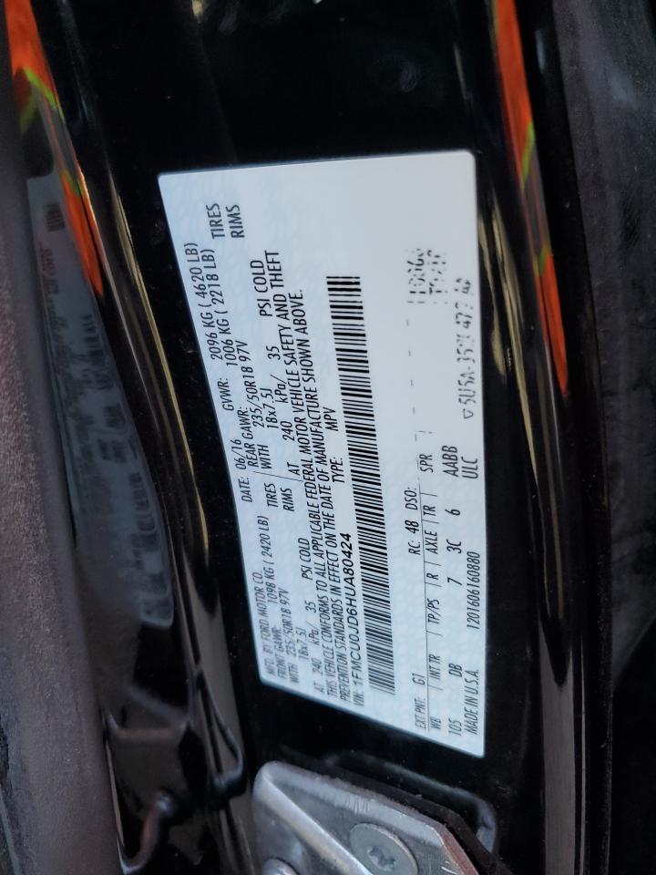 2017 Ford Escape Titanium VIN: 1FMCU0JD6HUA80424 Lot: 92457605