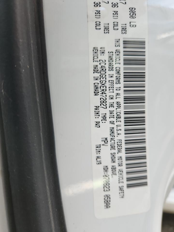 2014 Dodge Grand Caravan R/T VIN: 2C4RDGEGXER472827 Lot: 91266845