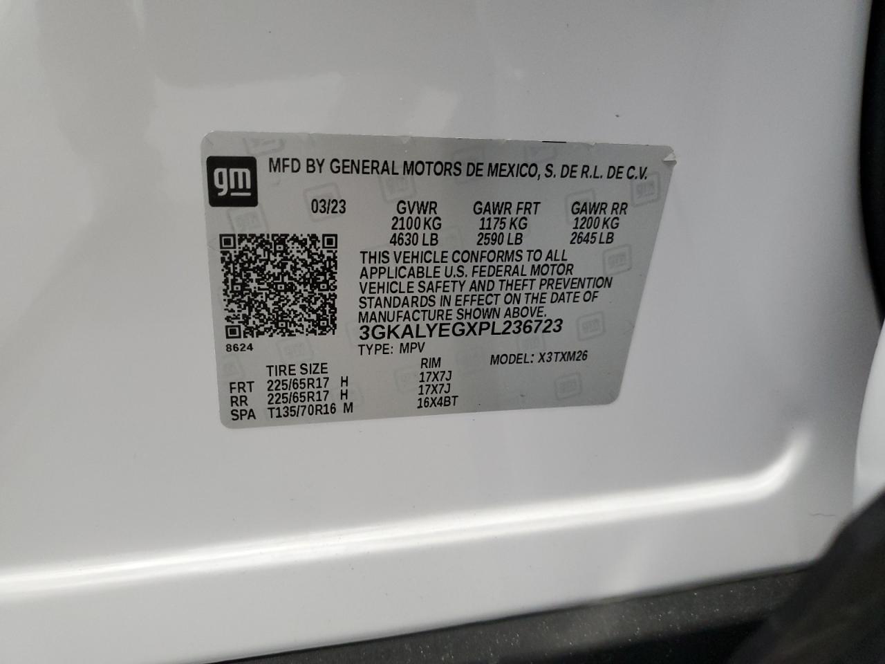 2023 GMC Terrain At4 VIN: 3GKALYEGXPL236723 Lot: 90780625