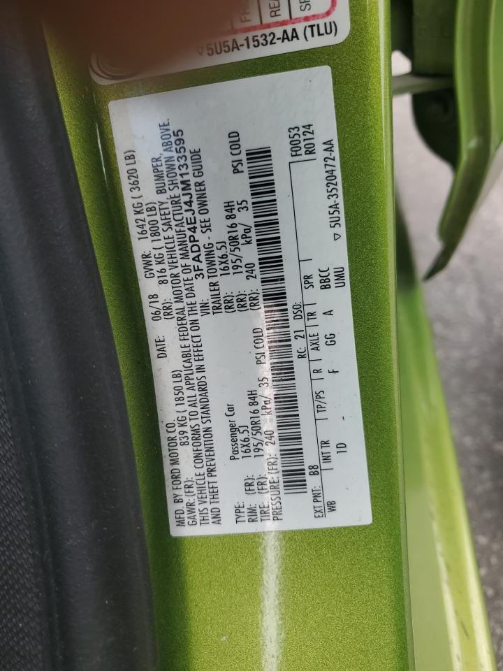 2018 Ford Fiesta Se VIN: 3FADP4EJ4JM133595 Lot: 93214925