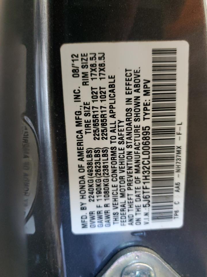 2012 Honda Crosstour Ex VIN: 5J6TF1H32CL006895 Lot: 91401755