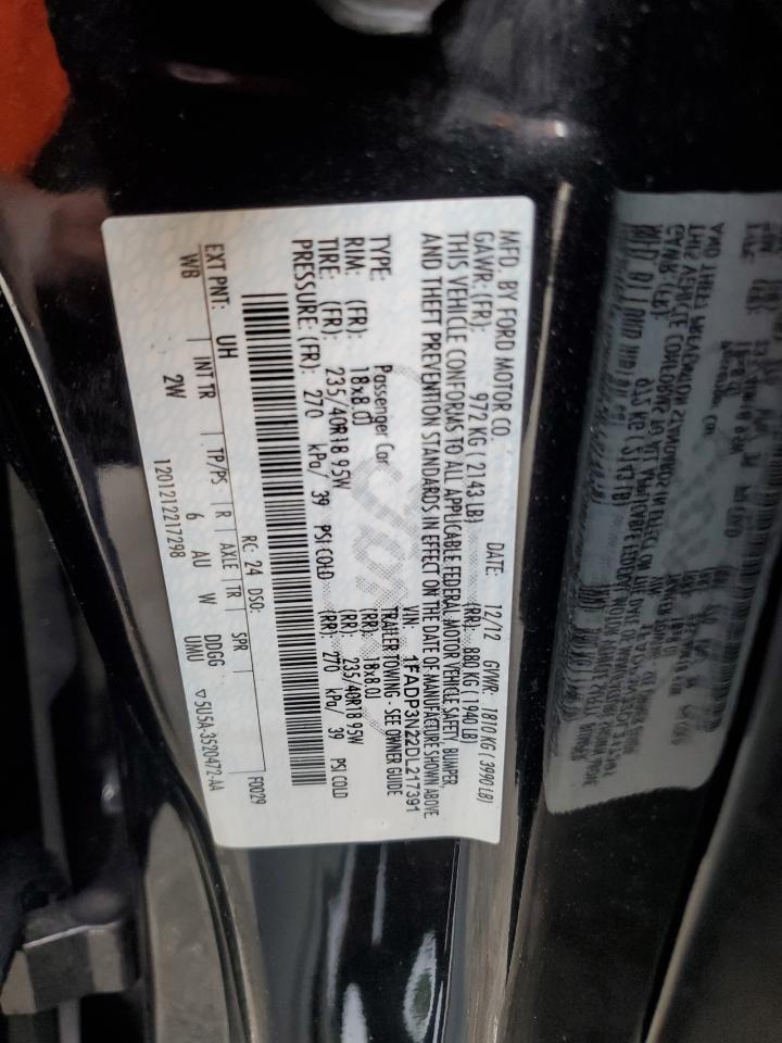 2013 Ford Focus Titanium VIN: 1FADP3N22DL217391 Lot: 90852845