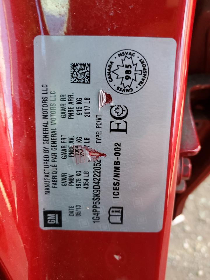 2013 Buick Verano VIN: 1G4PP5SK9D4222052 Lot: 90088805