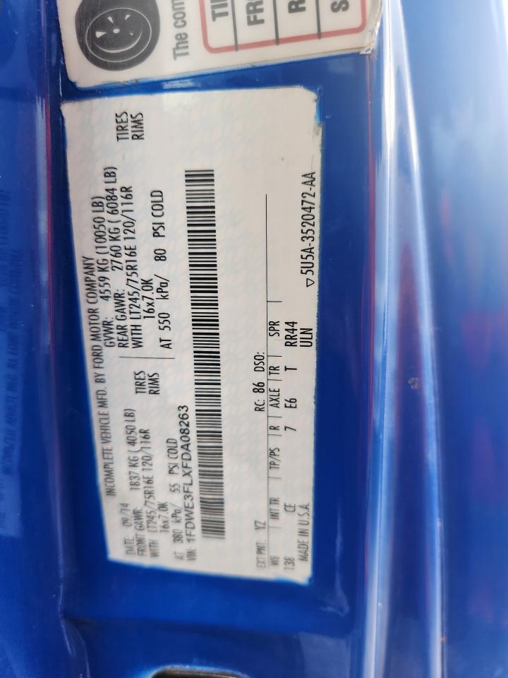 2015 Ford Econoline E350 Super Duty Cutaway Van VIN: 1FDWE3FLXFDA08263 Lot: 93406745