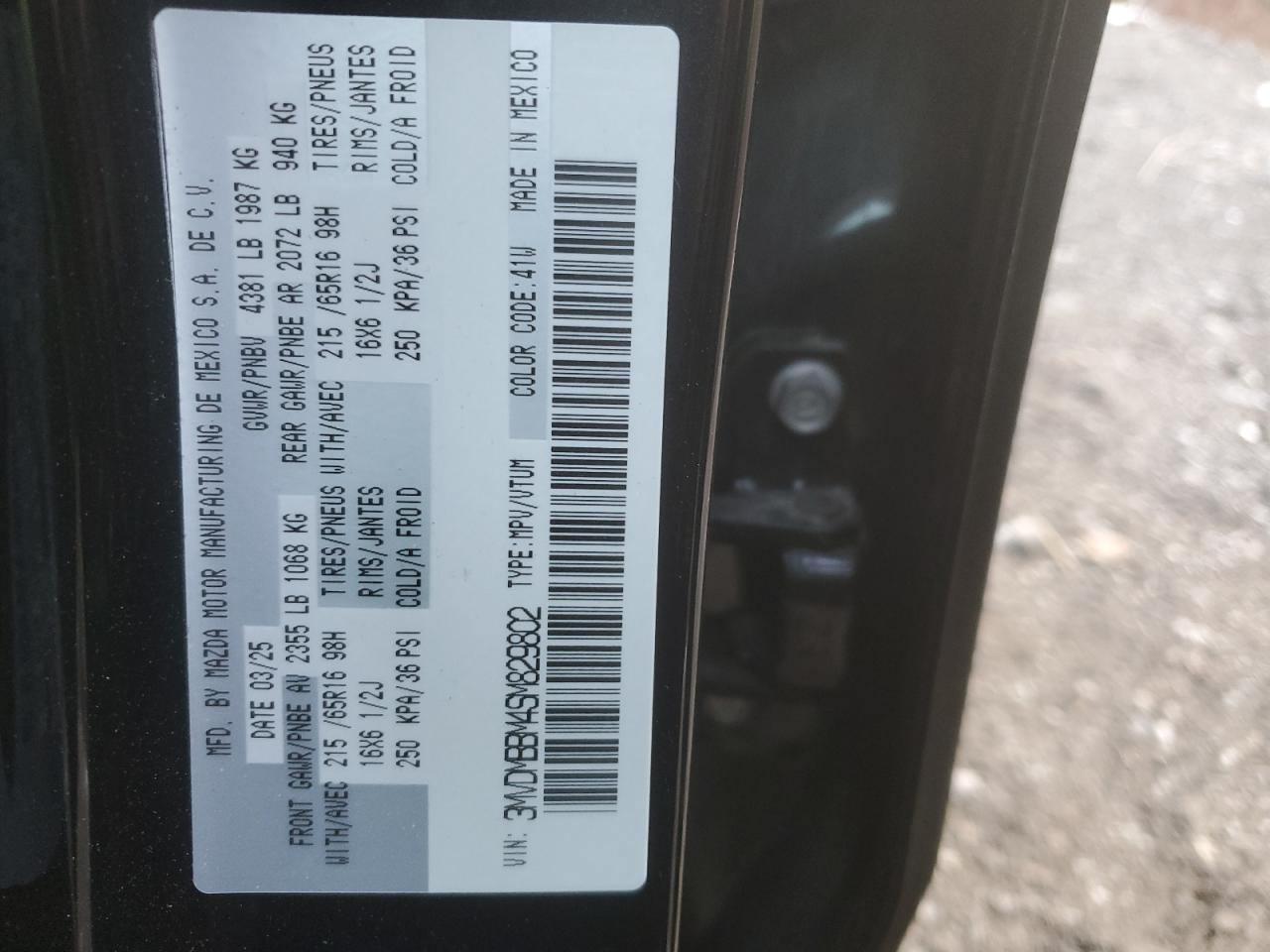 2025 Mazda Cx-30 Select VIN: 3MVDMBBM4SM829802 Lot: 93666255