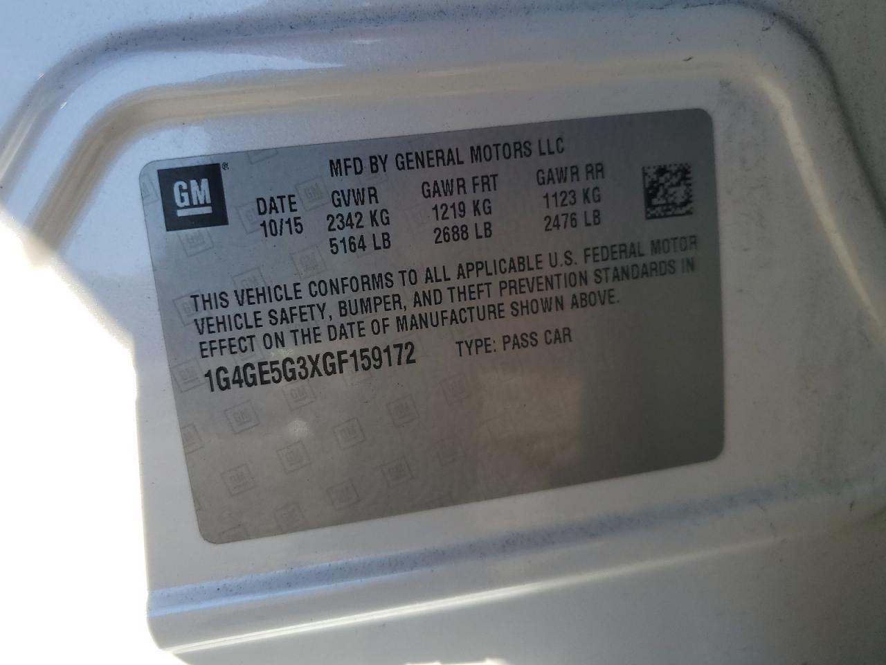 2016 Buick Lacrosse Premium VIN: 1G4GE5G3XGF159172 Lot: 91764555