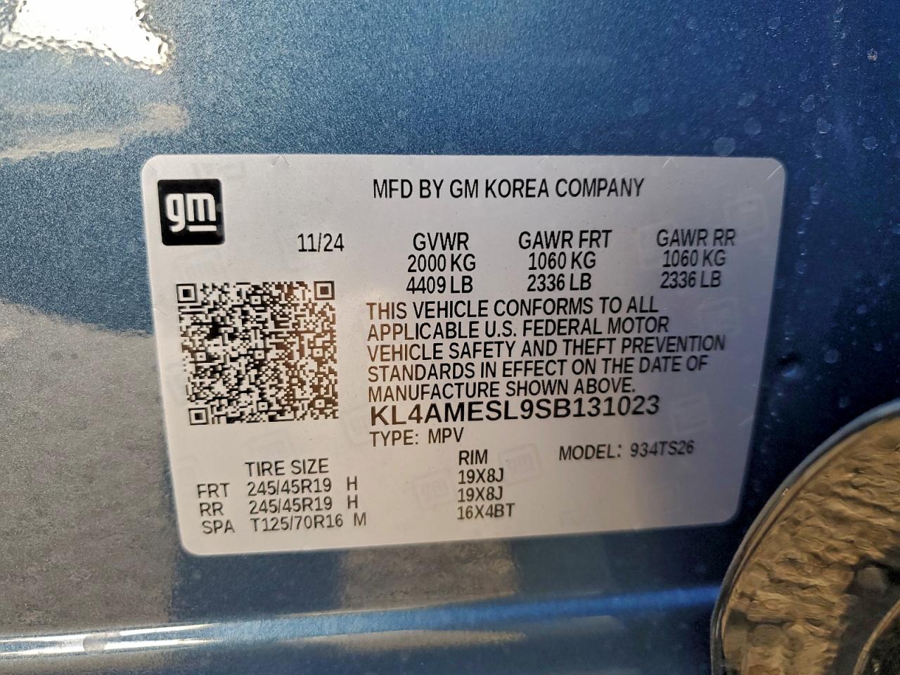 2025 Buick Encore Gx Sport Touring VIN: KL4AMESL9SB131023 Lot: 94529835