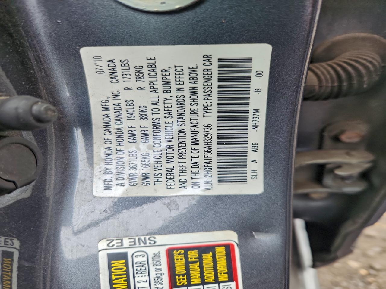 2010 Honda Civic Lx VIN: 2HGFA1F56AH329736 Lot: 93983755