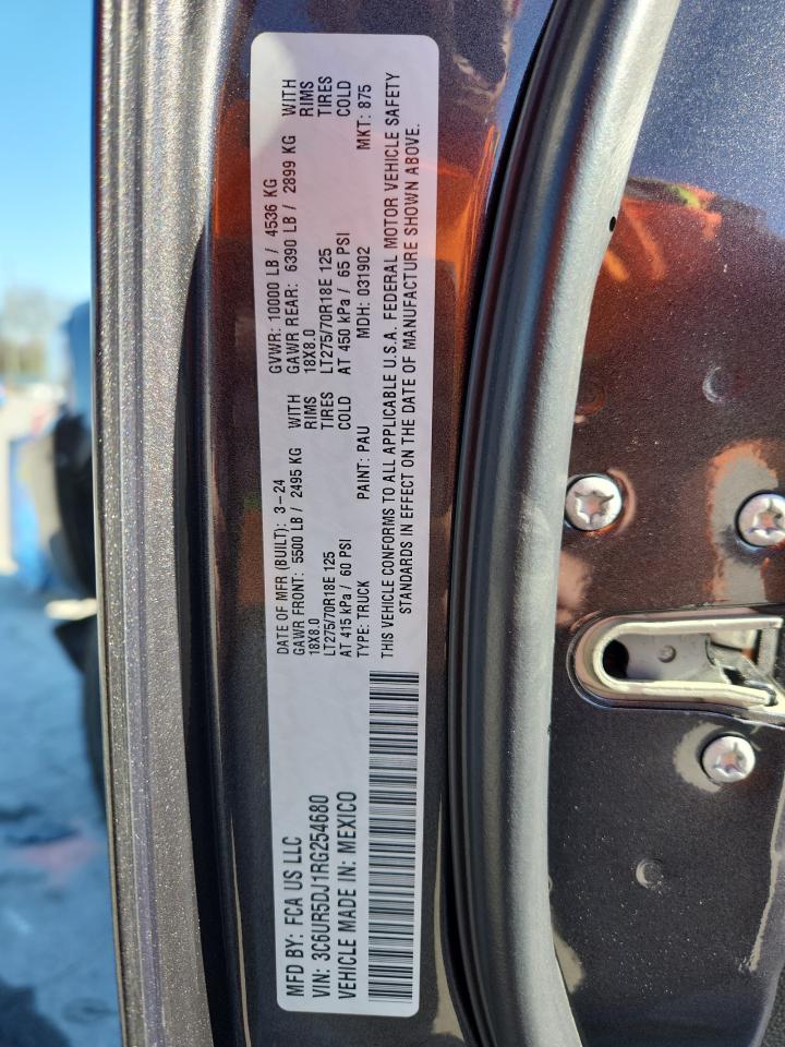 2024 Ram 2500 Big Horn VIN: 3C6UR5DJ1RG254680 Lot: 92259145