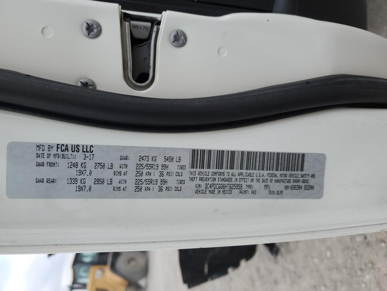 2017 Dodge Journey Crossroad VIN: 3C4PDCGG6HT625959 Lot: 91810715