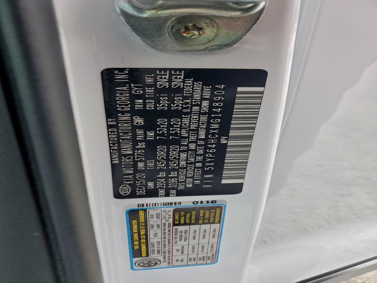 2021 Kia Telluride S VIN: 5XYP64HCXMG148904 Lot: 94466305