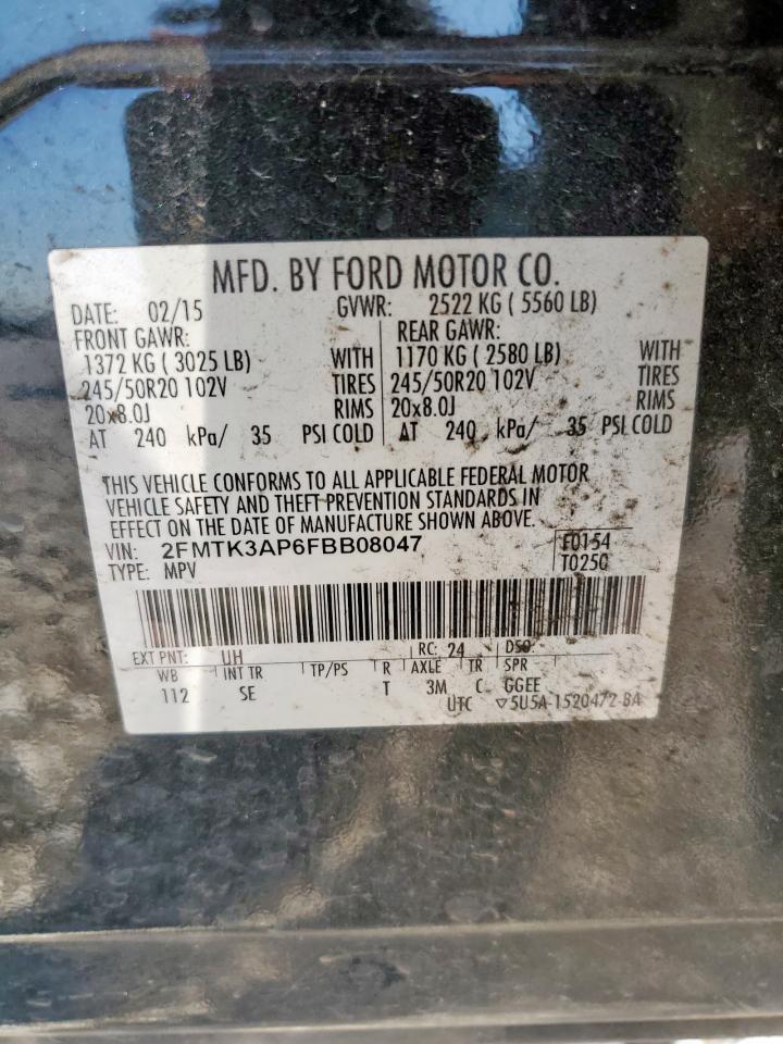 2015 Ford Edge Sport VIN: 2FMTK3AP6FBB08047 Lot: 91914005