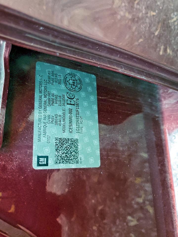 2018 Chevrolet Malibu Lt VIN: 1G1ZD5ST3JF118776 Lot: 93907815