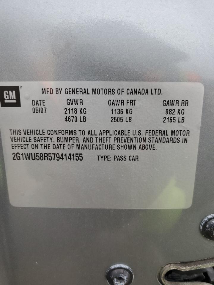 2007 Chevrolet Impala Ltz VIN: 2G1WU58R579414155 Lot: 93214235