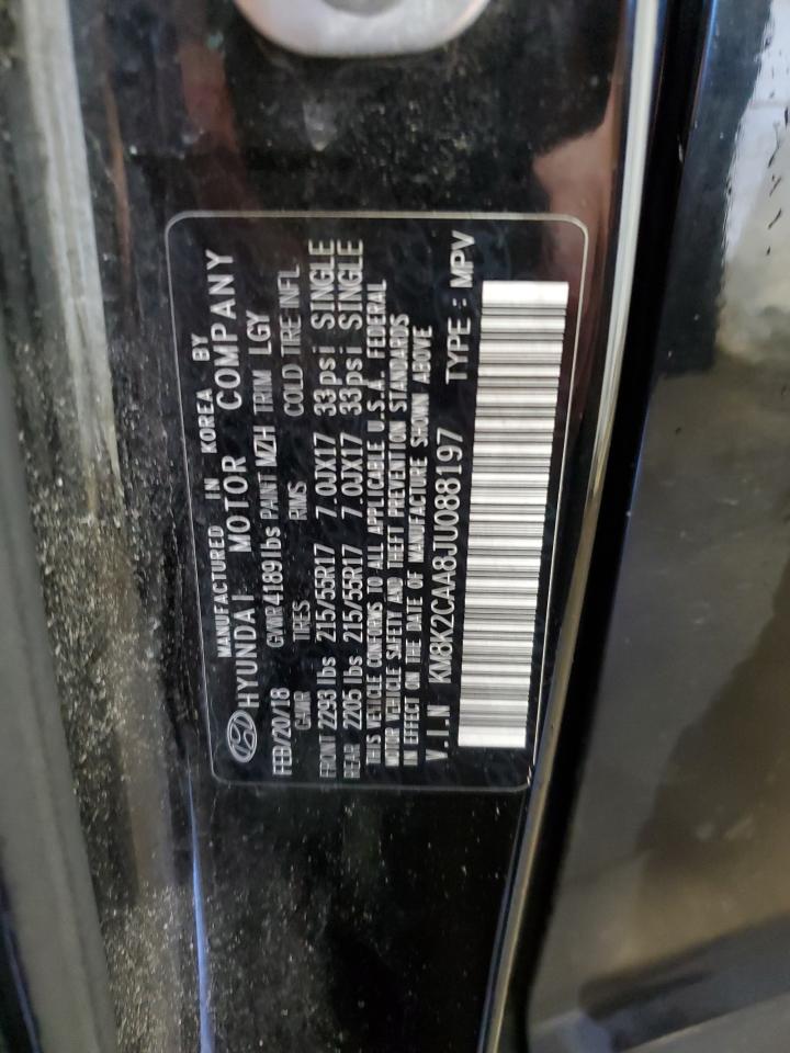 2018 Hyundai Kona Sel VIN: KM8K2CAA8JU088197 Lot: 91213345