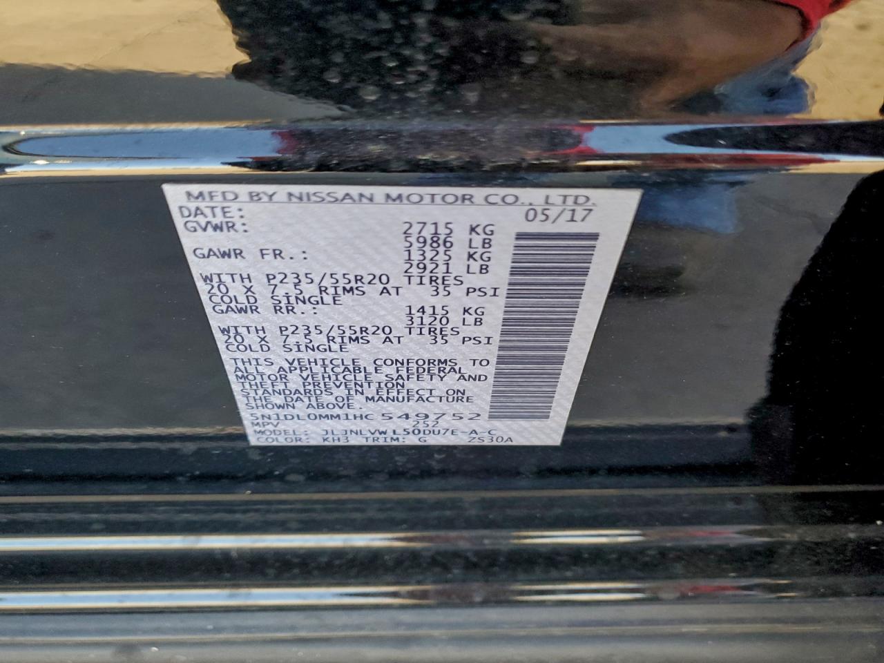 2017 Infiniti Qx60 VIN: 5N1DL0MM1HC549752 Lot: 92321015