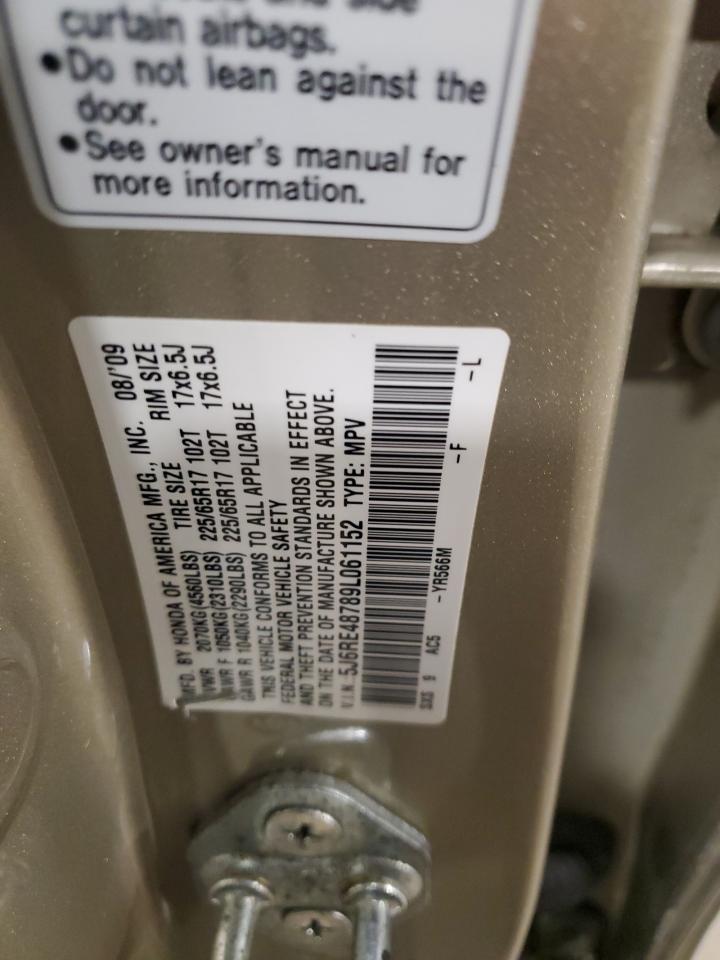 2009 Honda Cr-V Exl VIN: 5J6RE48789L061152 Lot: 92599845