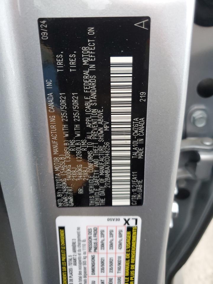 2024 Lexus Rx 350 Base VIN: 2T2BAMBA7RC048256 Lot: 93247025