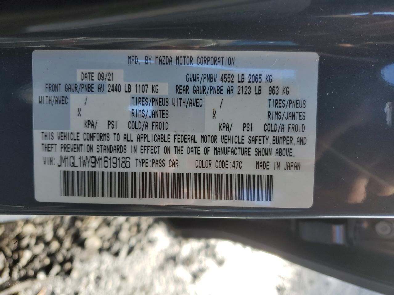 2021 Mazda 6 Grand Touring Reserve VIN: JM1GL1WY9M1619186 Lot: 93331305