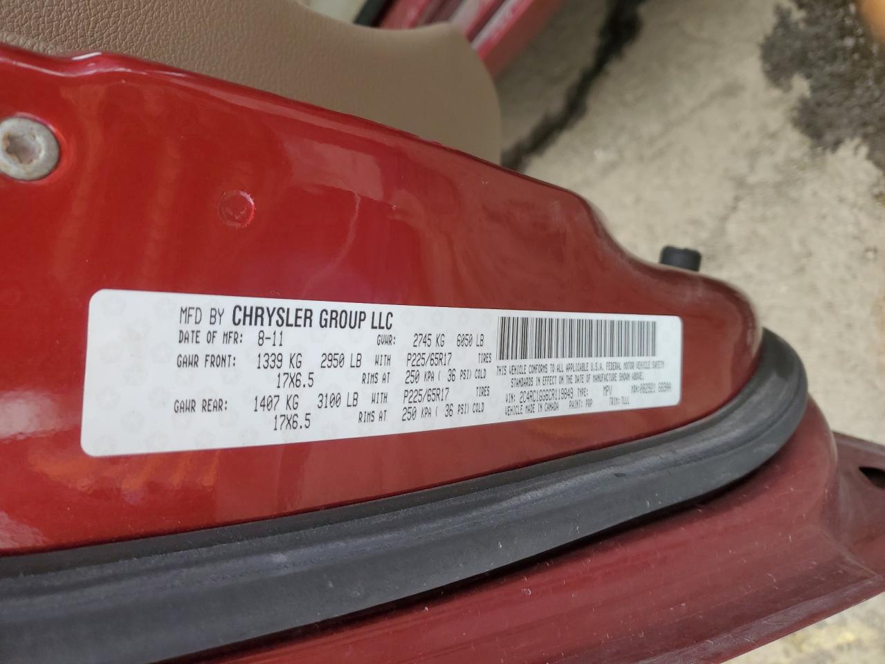 2012 Chrysler Town & Country Limited VIN: 2C4RC1GG6CR119849 Lot: 92198205