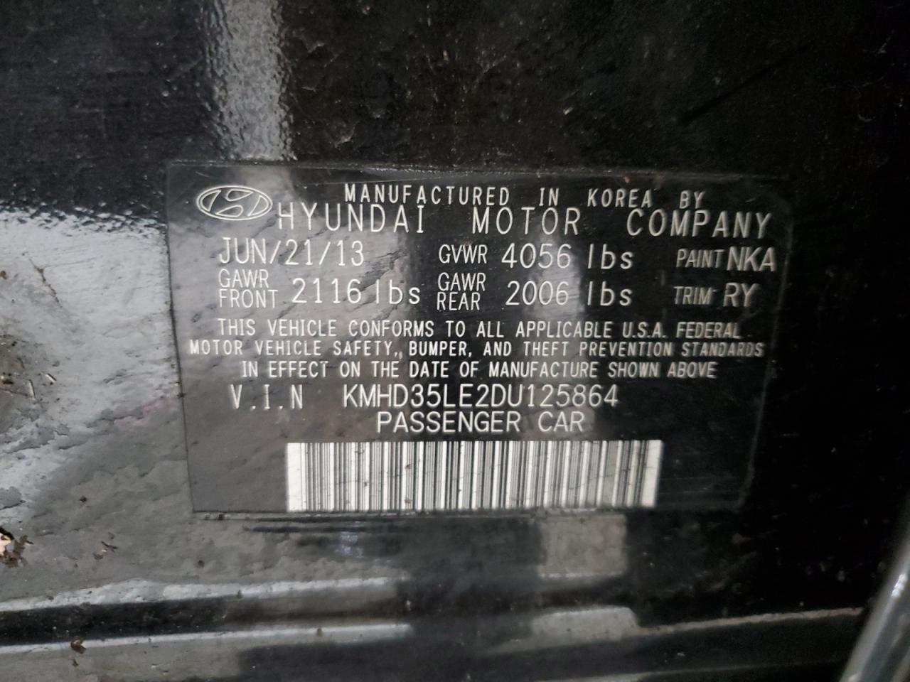 2013 Hyundai Elantra Gt VIN: KMHD35LE2DU125864 Lot: 92630075