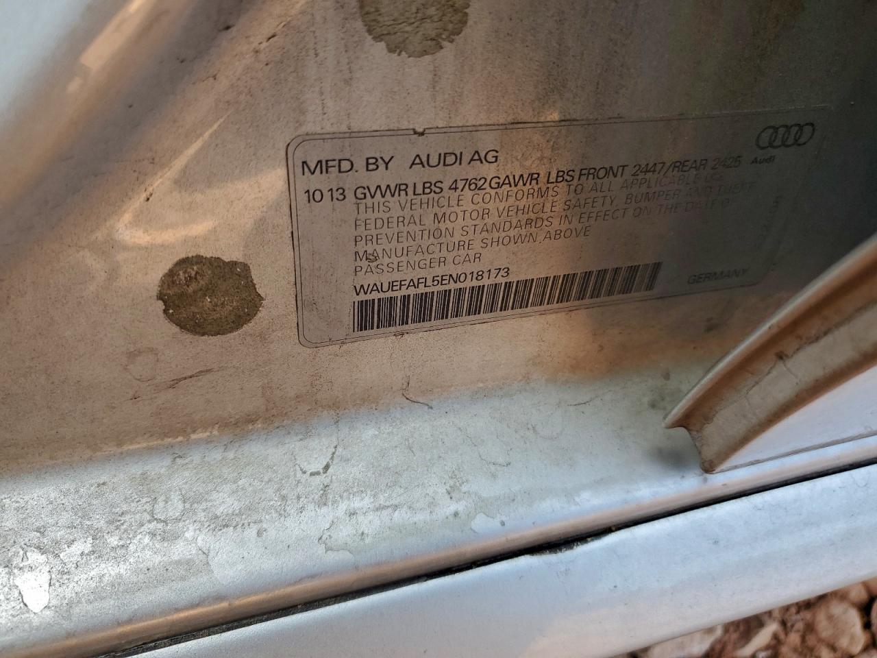 2014 Audi A4 Premium Plus VIN: WAUEFAFL5EN018173 Lot: 94362995