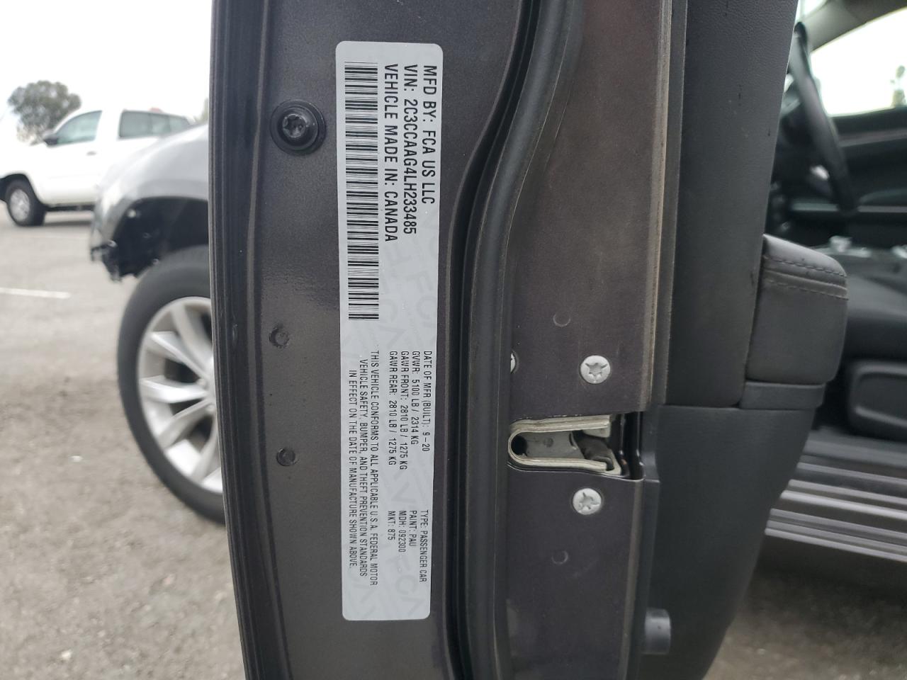 2020 Chrysler 300 Touring VIN: 2C3CCAAG4LH233485 Lot: 93344235