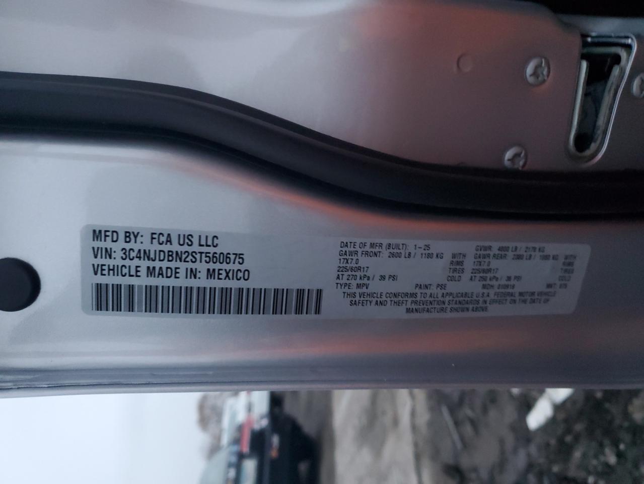 2025 Jeep Compass Latitude VIN: 3C4NJDBN2ST560675 Lot: 94904495