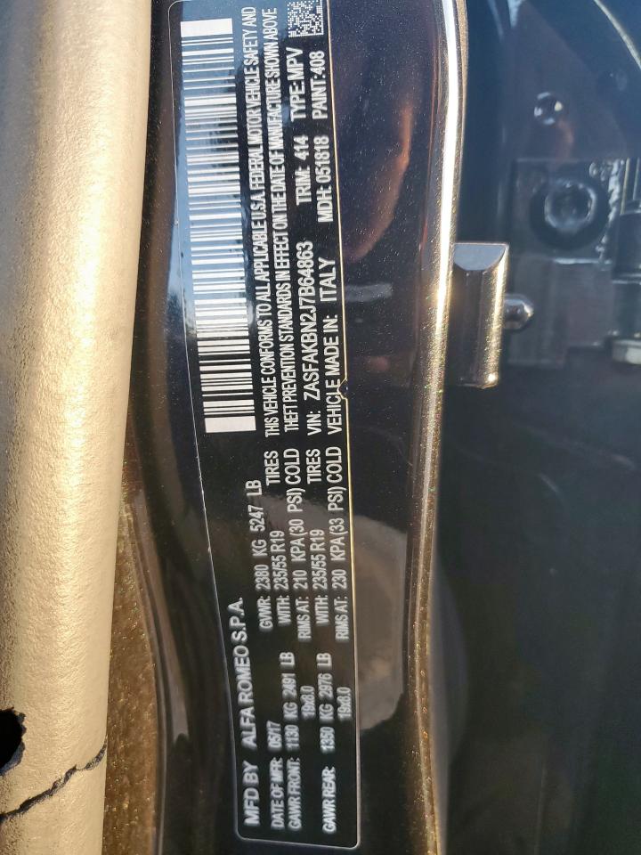 2018 Alfa Romeo Stelvio Ti VIN: ZASFAKBN2J7B64863 Lot: 93220095