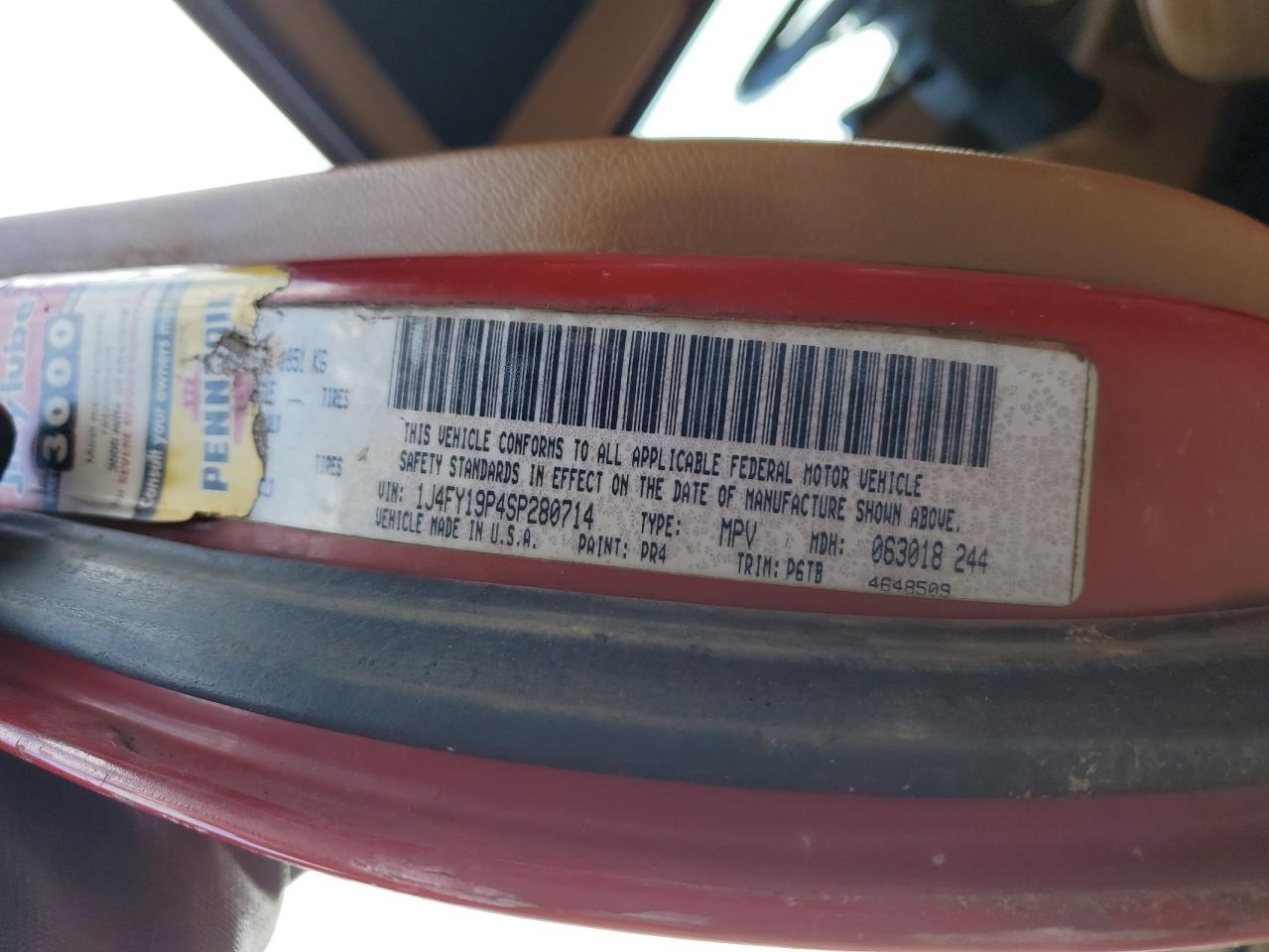 1995 Jeep Wrangler / Yj S VIN: 1J4FY19P4SP280714 Lot: 91983475