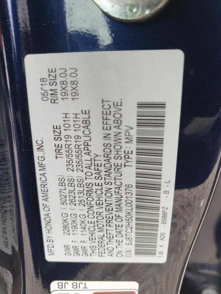 2019 Acura Rdx Technology VIN: 5J8TC2H50KL001376 Lot: 91678155