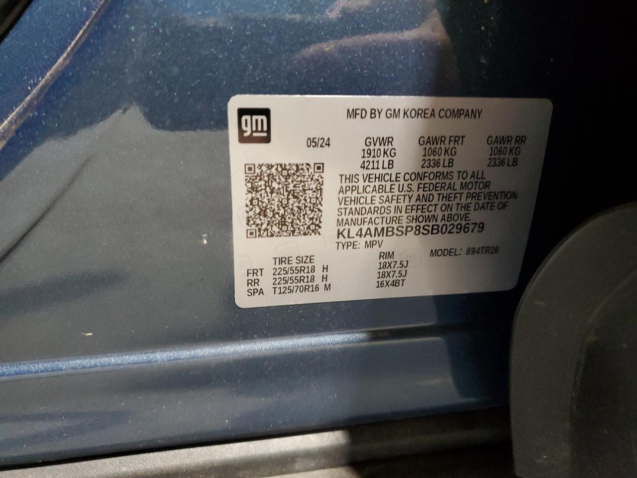 2025 Buick Encore Gx Preferred VIN: KL4AMBSP8SB029679 Lot: 91688085