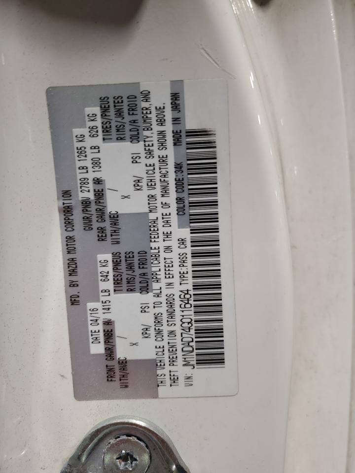 2016 Mazda Mx-5 Miata Grand Touring VIN: JM1NDAD74G0116464 Lot: 92688495