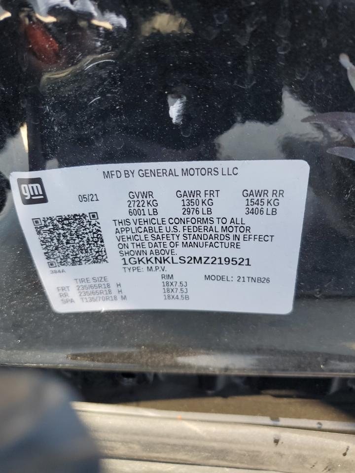 2021 GMC Acadia Sle VIN: 1GKKNKLS2MZ219521 Lot: 91187805