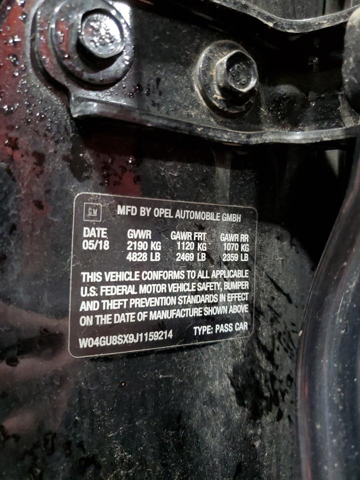 2018 Buick Regal Tourx Preferred VIN: W04GU8SX9J1159214 Lot: 91024335