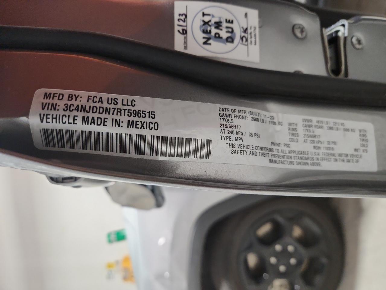 2024 Jeep Compass Trailhawk VIN: 3C4NJDDN7RT596515 Lot: 93402935